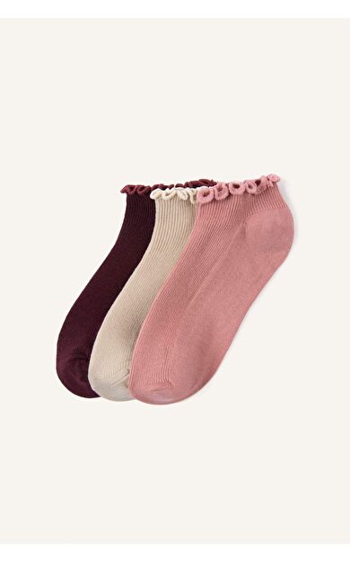DeFacto 3'lü Pamuklu Patik Çorap Kız Çocuk