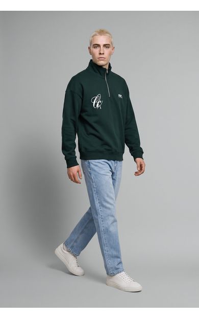 DeFacto Boxy Fıt Sweatshirt Yeşil