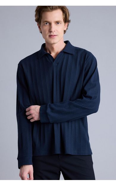 DeFacto Regular Fıt Sweatshirt Lacivert H3317AX26SPNV82