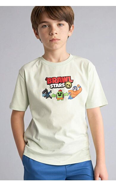 DeFacto Brawl Stars Oversıze Bisiklet Yaka Kısa Kollu Tişört Erkek Çocuk