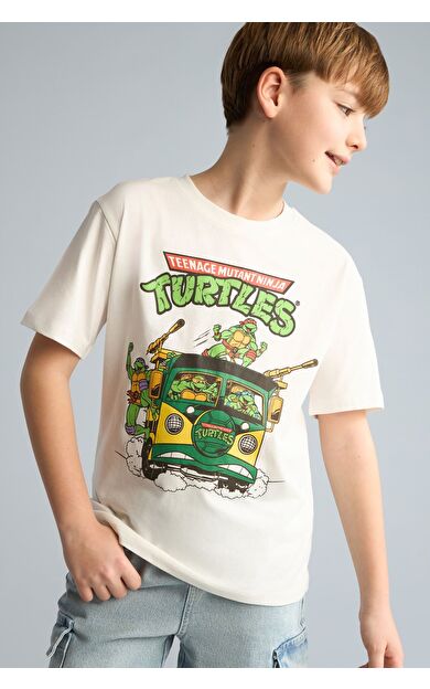 DeFacto Nınja Turtles-Retro New Regular Fıt Bisiklet Yaka Kısa Kollu Tişört Erkek Çocuk