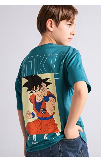 DeFacto Dragon Ball Oversıze Bisiklet Yaka Kısa Kollu Tişört Erkek Çocuk