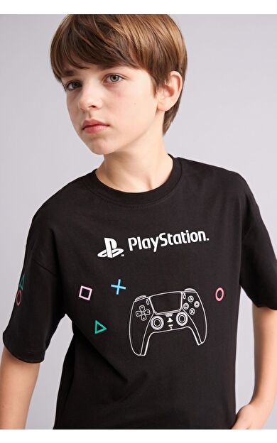 DeFacto PlayStatıon Oversıze Bisiklet Yaka Kısa Kollu Tişört Erkek Çocuk