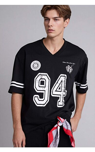 DeFacto Loose Fıt Baskılı Kısa Kollu Tişört