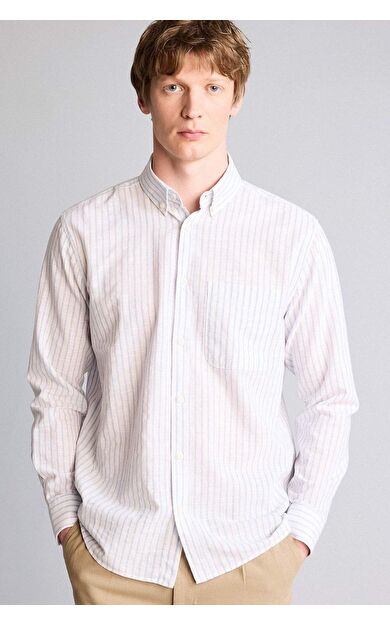 DeFacto Regular Fıt Polo Yaka Uzun Kollu Gömlek