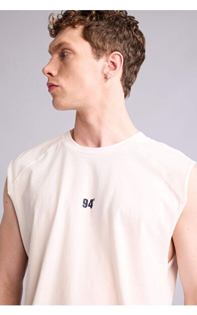 DeFacto Boxy Fıt Slogan Desenli Bisiklet Yaka Atlet