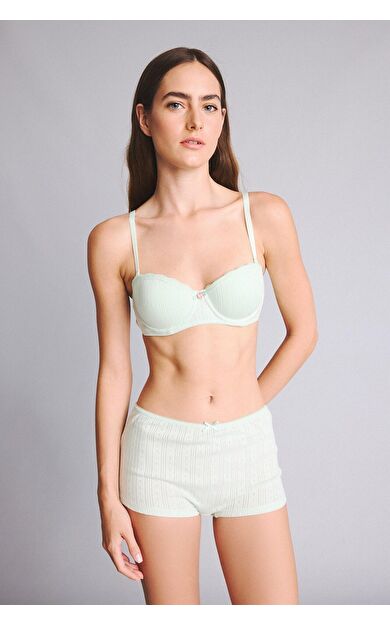 DeFacto Delikli Dokuma Desenli Fiyonk Detaylı Nane Yeşili Boxer