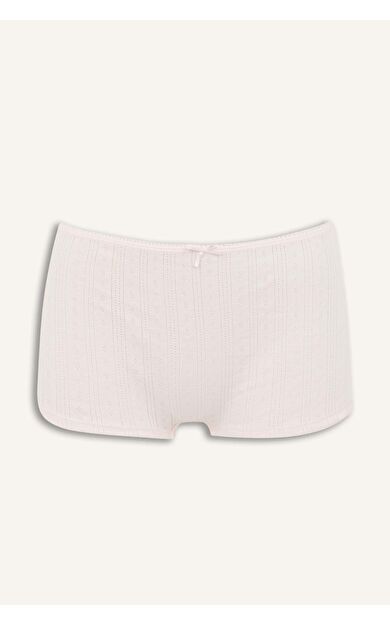DeFacto Fitlli Elastik Bel Fiyonk Detaylı Pembe Boxer