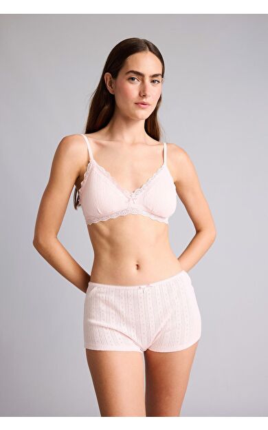 DeFacto Fitlli Elastik Bel Fiyonk Detaylı Pembe Boxer