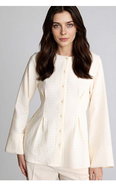 DeFacto Regular Fıt Krinkıl Kumaş Uzun Kollu Tunik