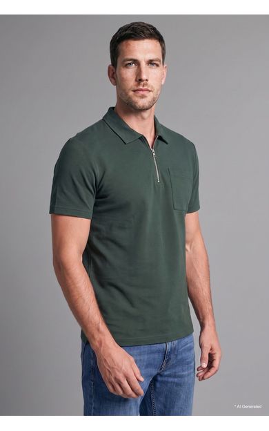 DeFacto Regular Fit Yarım Fermuar Kapamalı Kısa Kollu Basic Polo Tişört