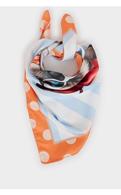 Desenli Saten Fular Kız Çocuk