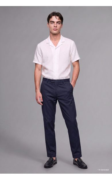 DeFacto Relaxed Fit Rahat Kalıp Normal Bel Boru Paça Pantolon Lacivert
