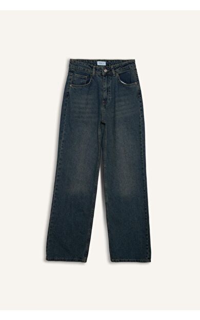 DeFacto 90's Wıde Leg Yüksek Bel Uzun Jean Yıkamalı Pantolon