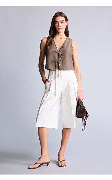 DeFacto Normal Bel Düz Paça Tencel Şort