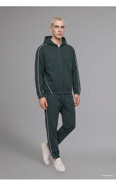 DeFacto Boxy Fit Kapüşonlu Biye Detaylı Fermuarlı Basic Hırka