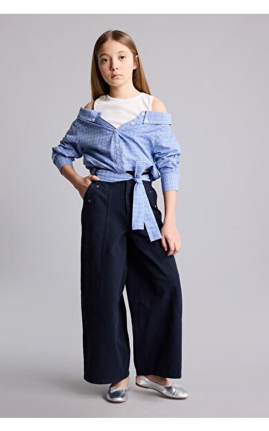DeFacto Wıde Baggy Fıt Gabardin Pantolon Kız Çocuk