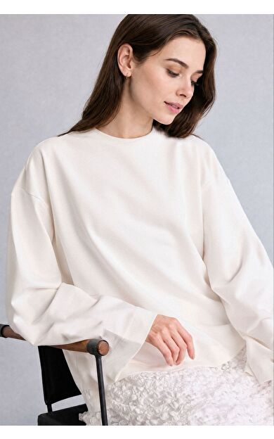 DeFacto Loose Fıt Sweatshirt Kumaşı Uzun Kollu Tunik