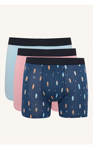 DeFacto Regular Fıt Desenli 3'lü Boxer