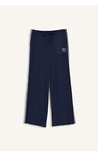 DeFacto NBA Brooklyn Nets Wıde Leg Cepli Geniş Paça Standart Boy Krinkıl Kumaş Sporcu Pantolon