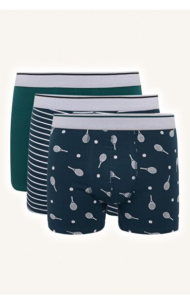 DeFacto Regular Fıt Desenli 3'lü Boxer Set