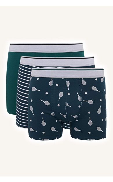 DeFacto Regular Fıt Desenli 3'lü Boxer Set