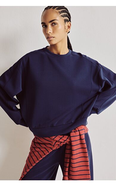 DeFacto Oversıze Bisiklet Yaka Modal Sporcu Sweatshirt