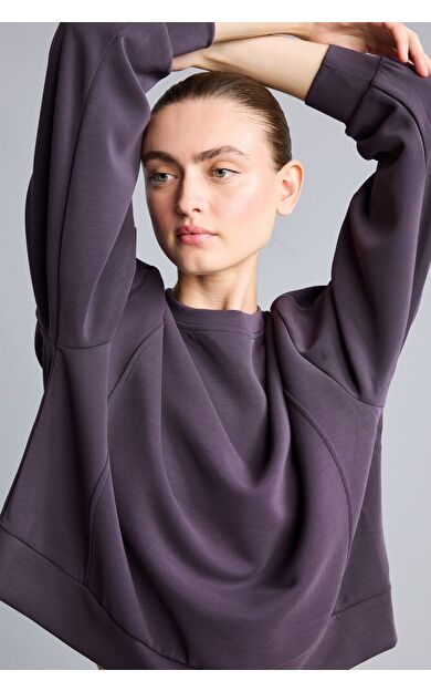 DeFacto Oversıze Bisiklet Yaka Modal Sporcu Sweatshirt