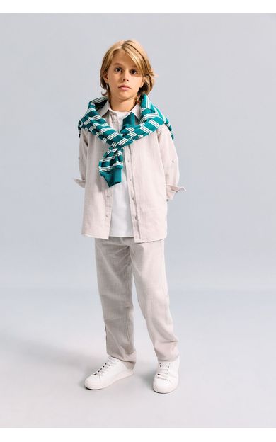 DeFacto Regular Fit Beli Lastikli Düz Paça Pantolon Bej