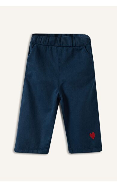 DeFacto Wıde Leg Nakışlı Geniş Paça Gabardin Pantolon Kız Bebek