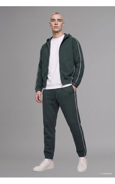 DeFacto Regular Fit Yan Biyeli Lastikli Paça Jogger Eşofman Altı Yeşil