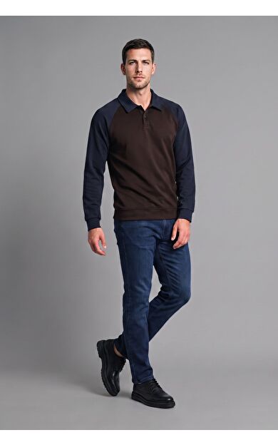 DeFacto Regular Fıt Polo Yaka Sweatshirt