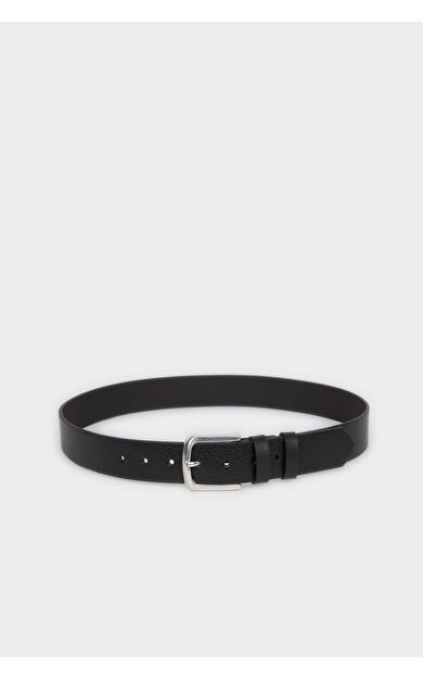 Erkek Dikdörtgen Toka Suni Deri Jean Kemeri