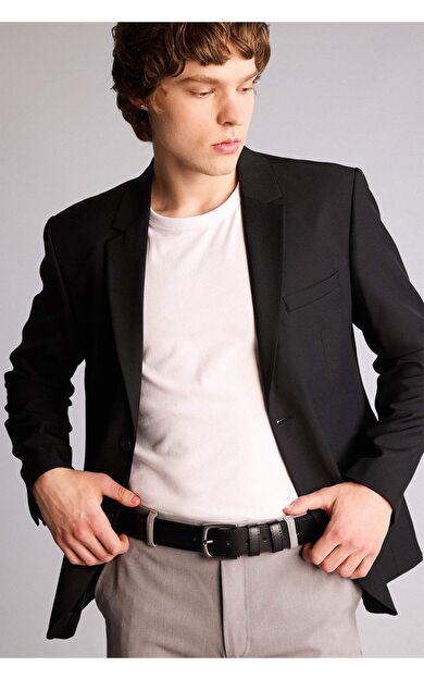 DeFacto Erkek Dikdörtgen Toka Suni Deri Jean Kemeri