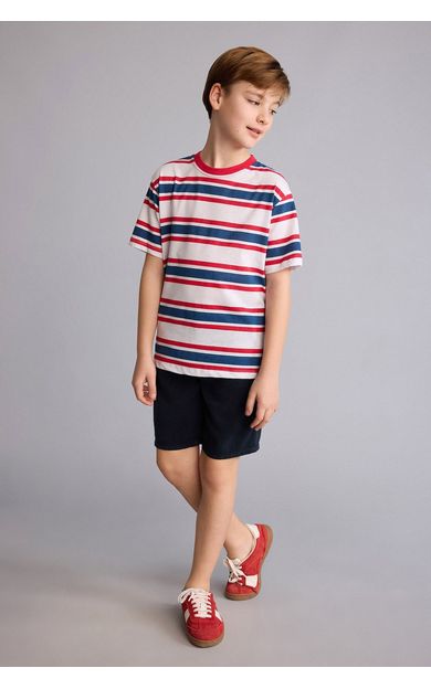 DeFacto Regular Fıt Tencel Şort Erkek Çocuk Lacivert
