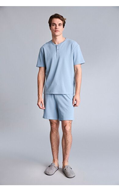 DeFacto New Regular Fıt Kısa Kollu 2'li Şort Tişört Pike Pijama Takım