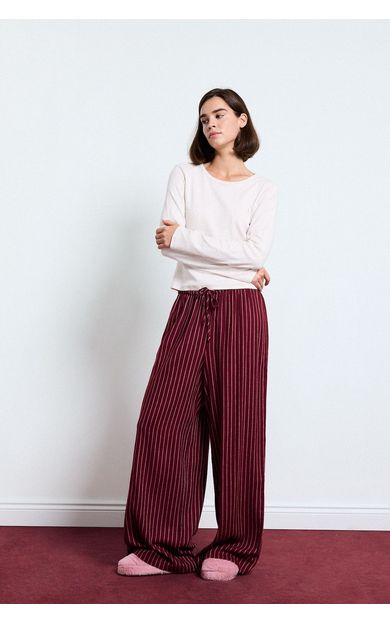 DeFacto Çizgili Regular Fit Flanel Pijama Altı