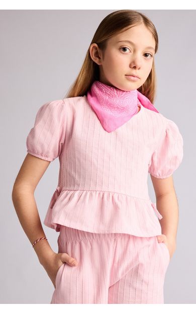 DeFacto Kısa Kollu Bluz Kız Çocuk Pembe H5247A826SMPN693