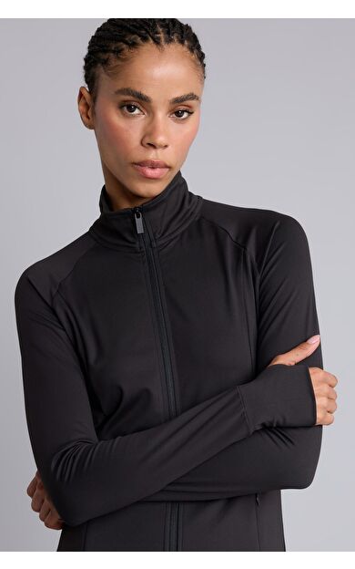 DeFacto Fermuarlı Reglan Kol Fitted Dik Yaka Hırka