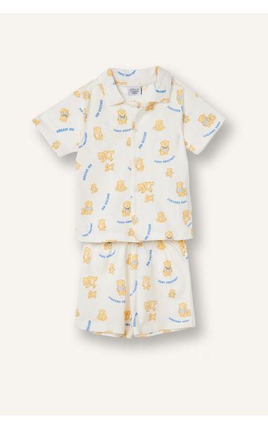 DeFacto 2'li Pijama Takımı Erkek Bebek Ekru