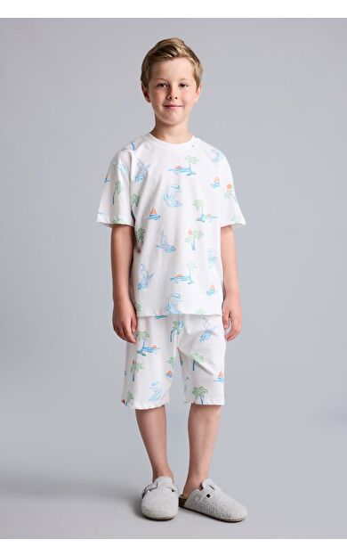 DeFacto Regular Fıt Desenli 2'li Pijama Takımı Erkek Çocuk
