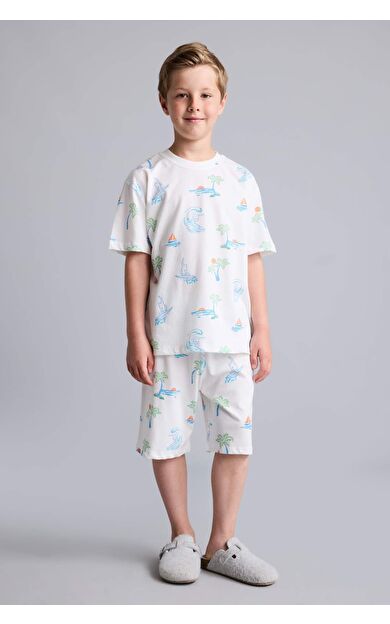 DeFacto Regular Fıt Desenli 2'li Pijama Takımı Erkek Çocuk
