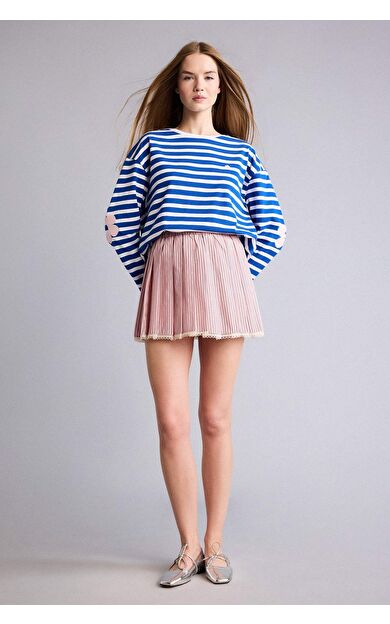 DeFacto Pilise Normal Bel Poplin Mini Etek