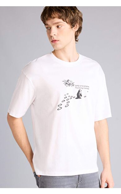 Boxy Fıt Baskılı Kısa Kollu Tişört