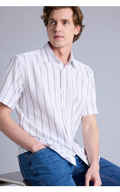 DeFacto Regular Fıt Polo Yaka Pamuklu Kısa Kollu Gömlek