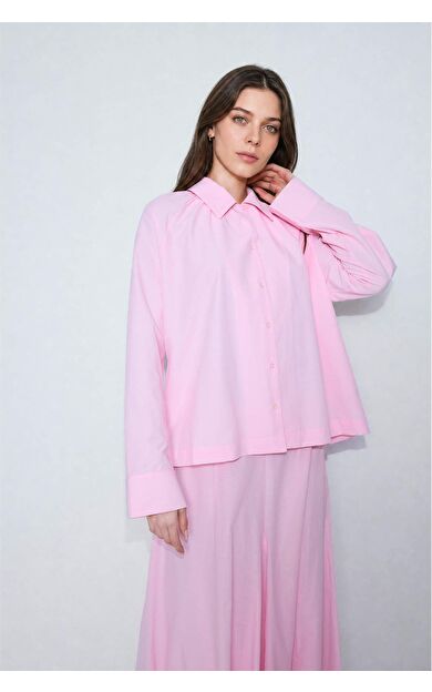DeFacto Regular Fıt Poplin Uzun Kollu Tunik