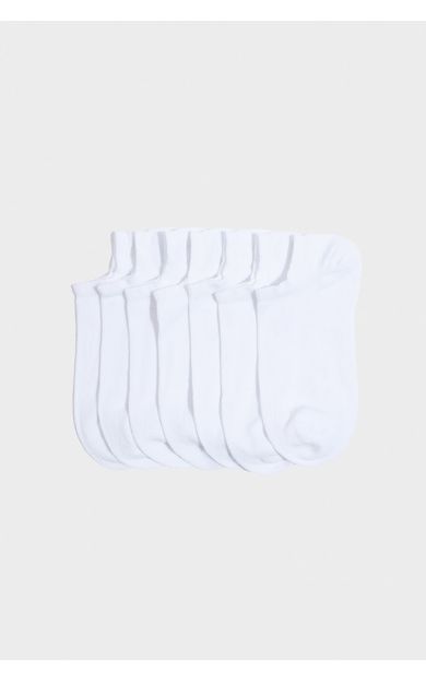 DeFacto Erkek Dikişsiz 7'li Sneaker Çorap Beyaz
