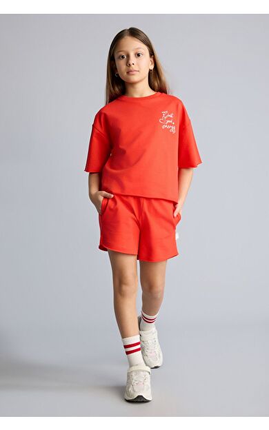 DeFacto Sweatshirt Kumaşı 2'li Takım Kız Çocuk