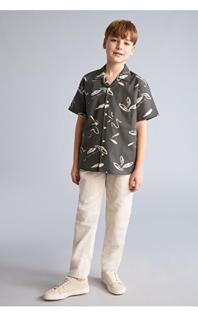 DeFacto Regular Fıt Düz Paça Pamuklu Pantolon Erkek Çocuk