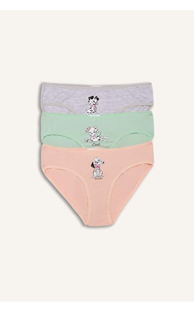 Hayvan Desenli Penye 3'lü Slip Külot Kız Çocuk